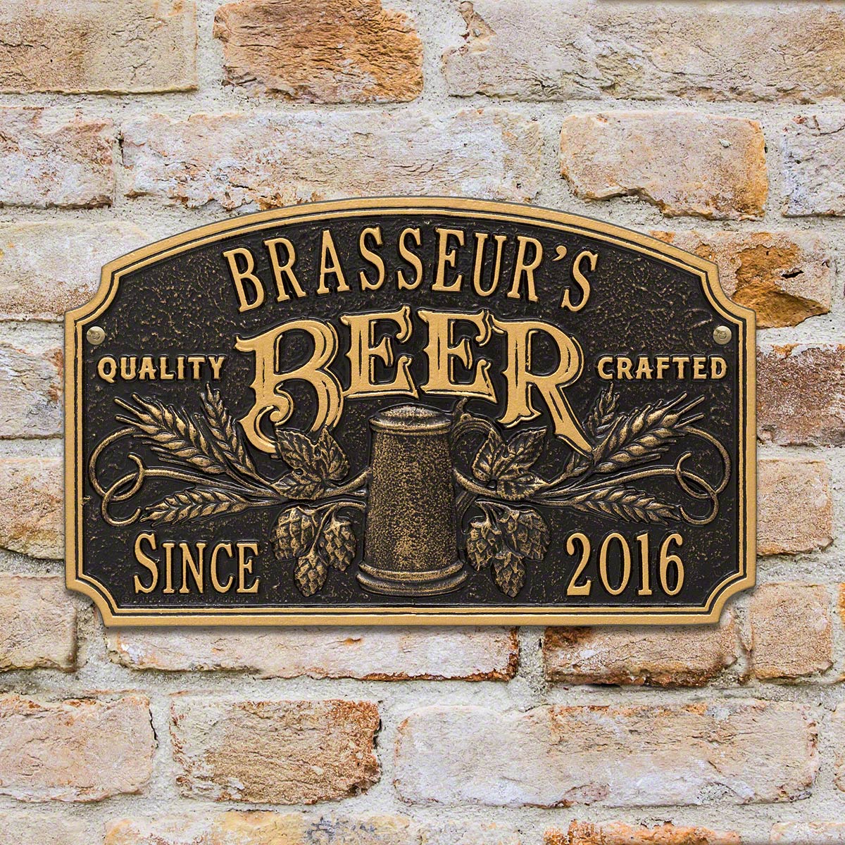 Quality Crafted Beer Custom Arch-Shaped Custom Plaque - 7 Color Options