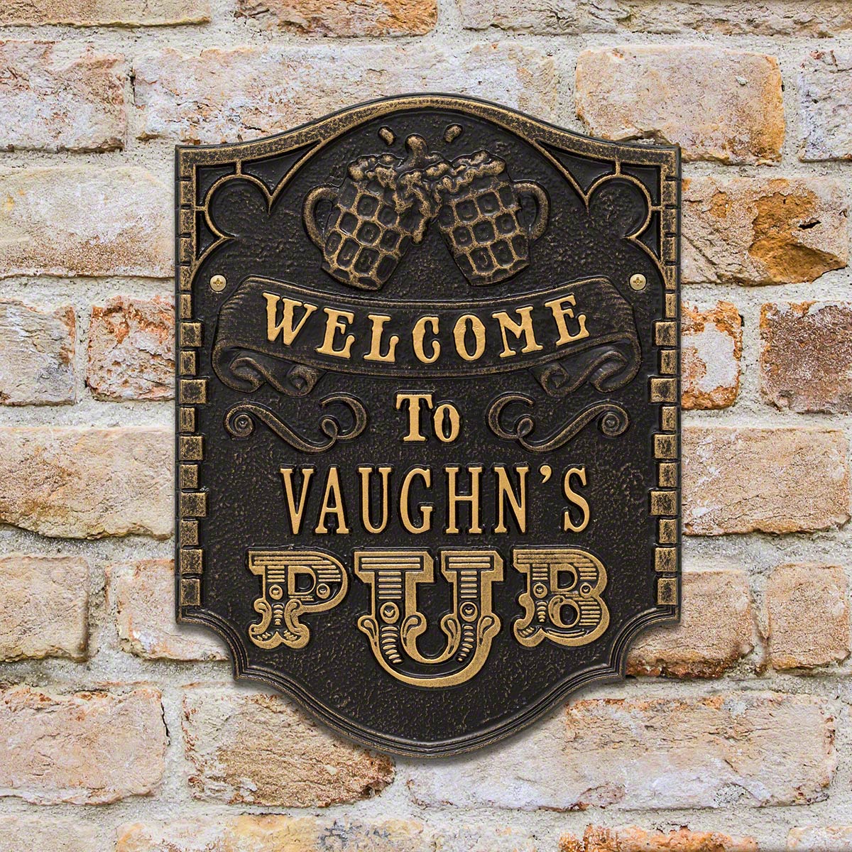Pub Welcome Customized House Plaque - 7 Color Options