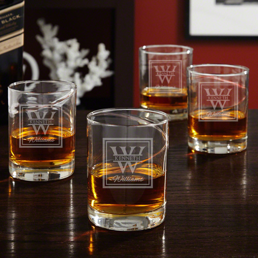 engraved whiskey glasses