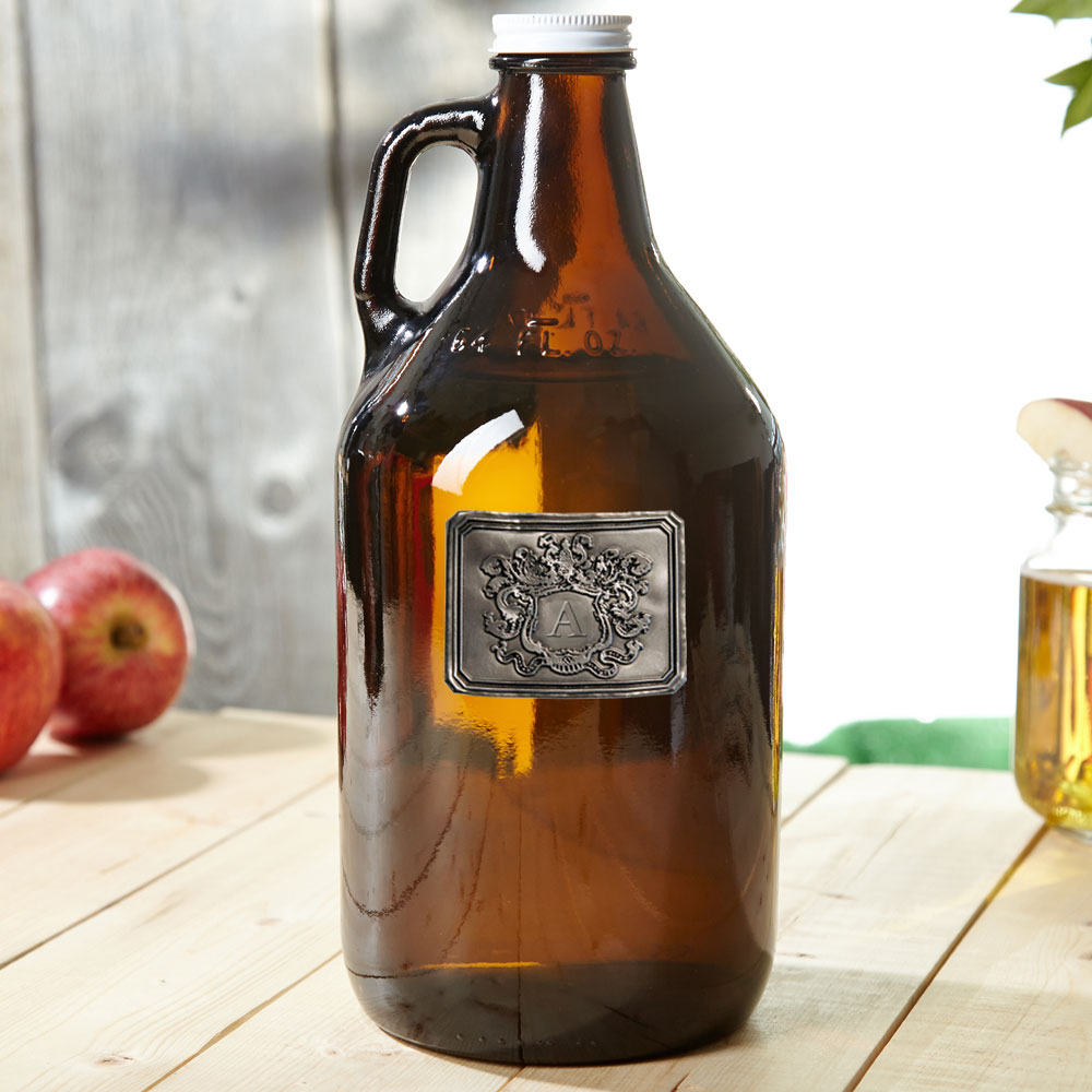 Personalized Royal Crest Amber Beer Growler