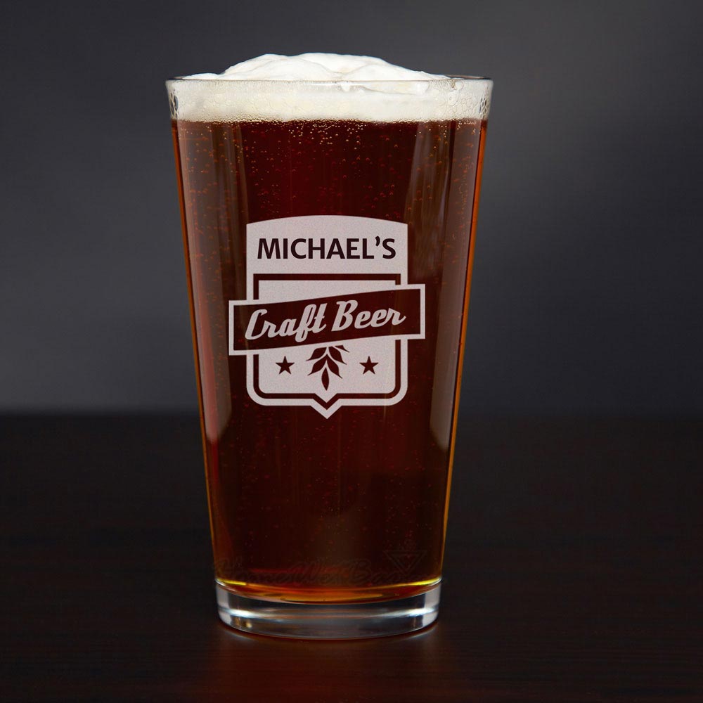 Craft Beer Personalized Pint Glass