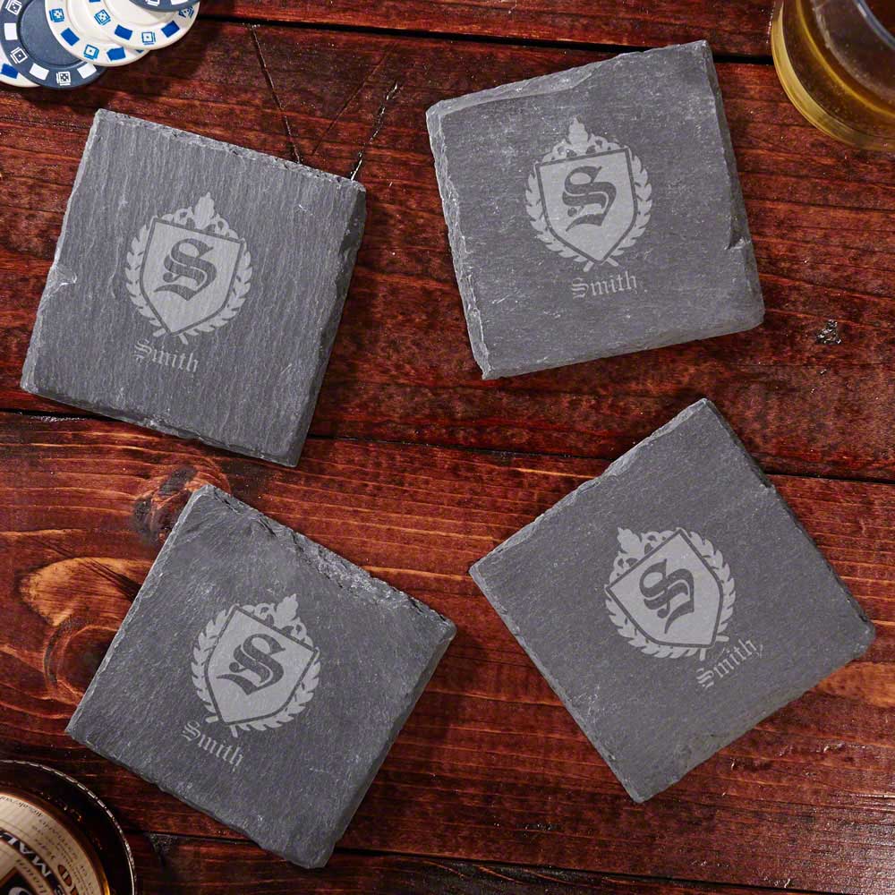 Oxford Personalized Slate Coasters, Set of 4
