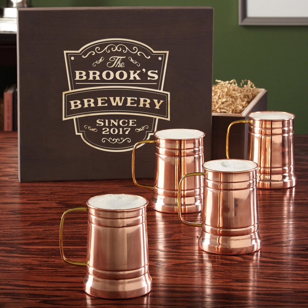 Vintage Brewery Gift Box and Koln Copper Beer Tankard Set