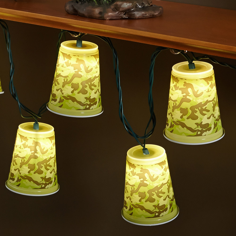Camouflage Cups Outdoor Party Lights