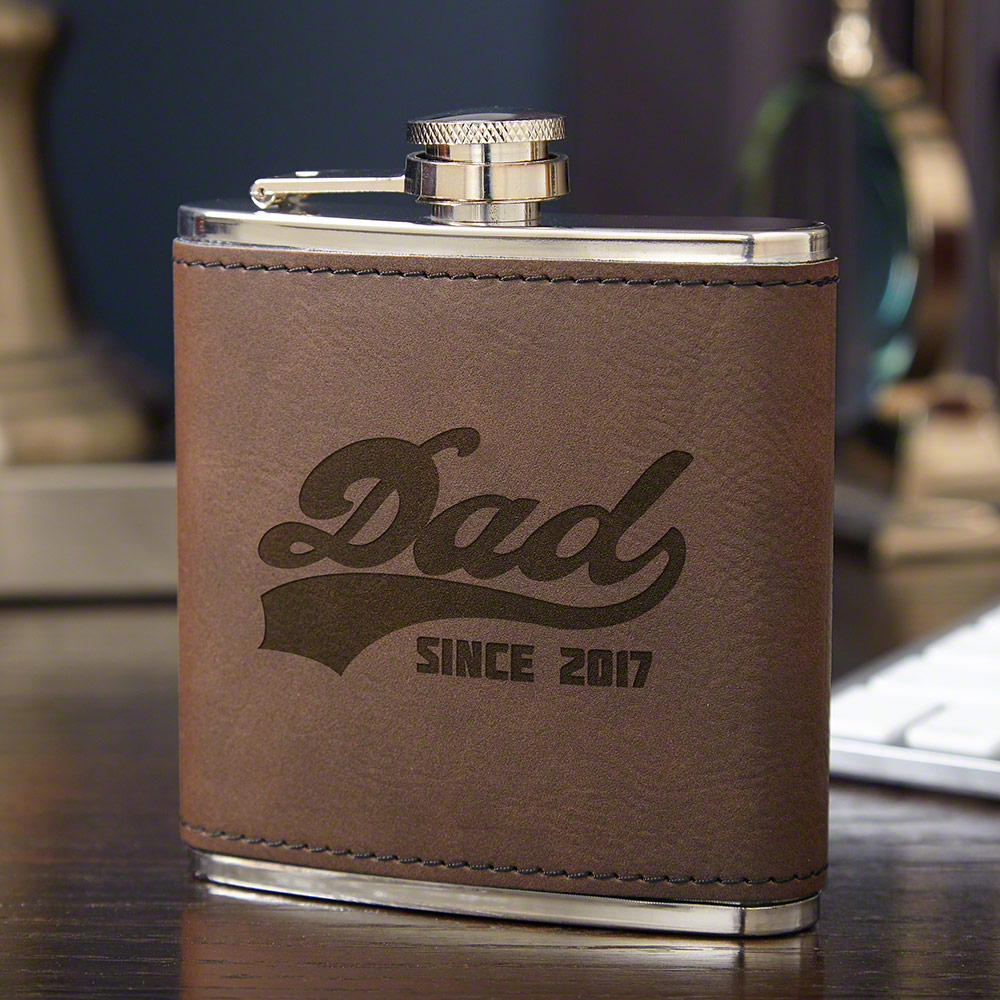Sports Dad Cool Engraved Leather Liquor Flask