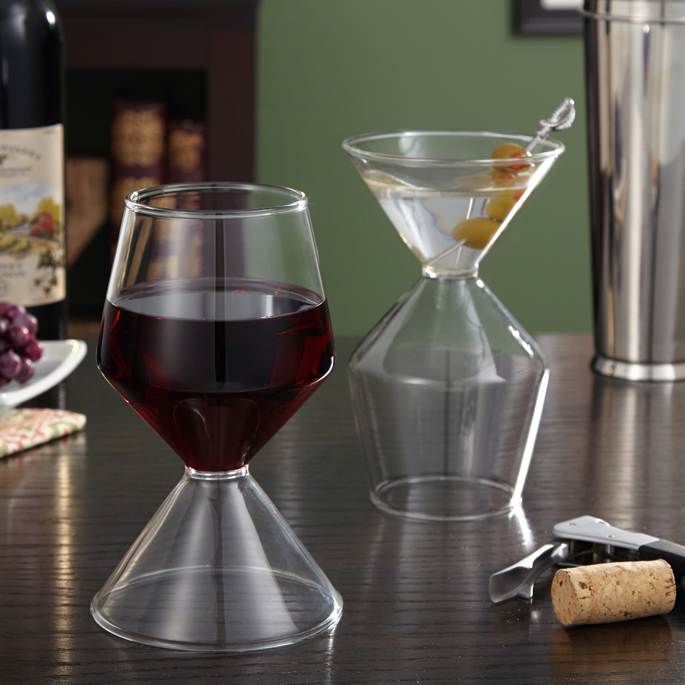 Split Decision Wine and Martini Glass