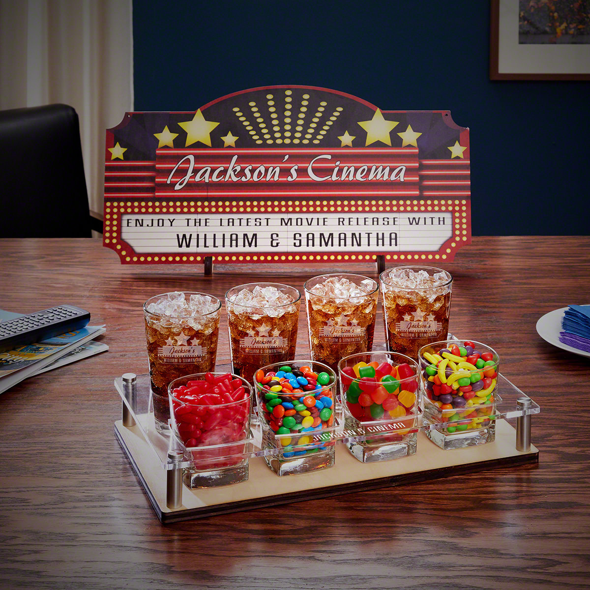 Home Theater Marquee Custom Movie Night Serving Set