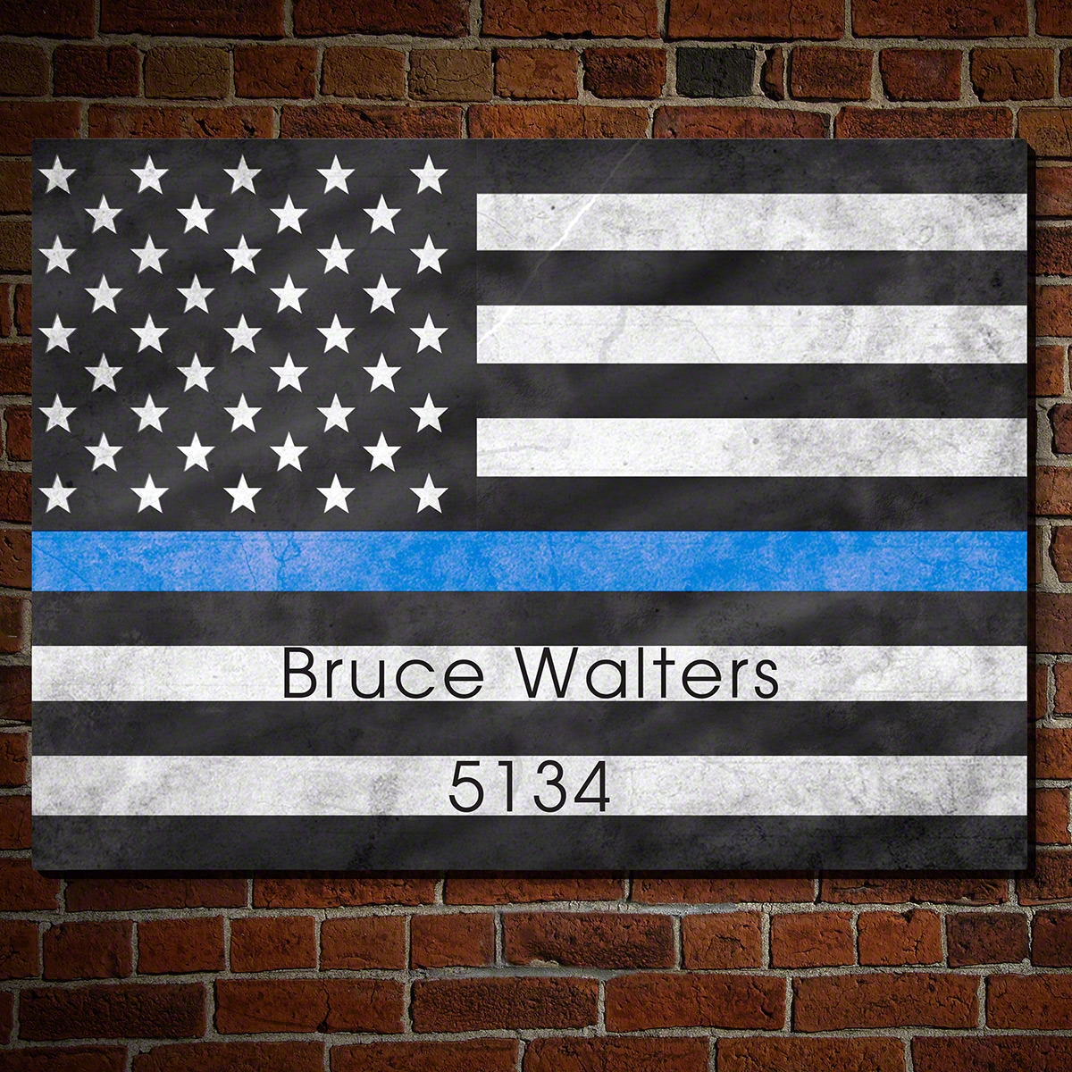 Proud to Serve American Flag Wall Art Gift for Police Officers