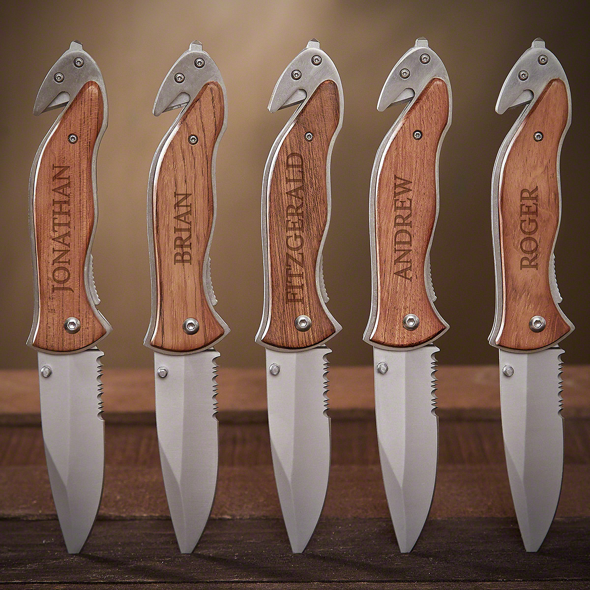 Personalized Custom Laser Engraved Pocket Knives Serrated Personalized Knife Gift