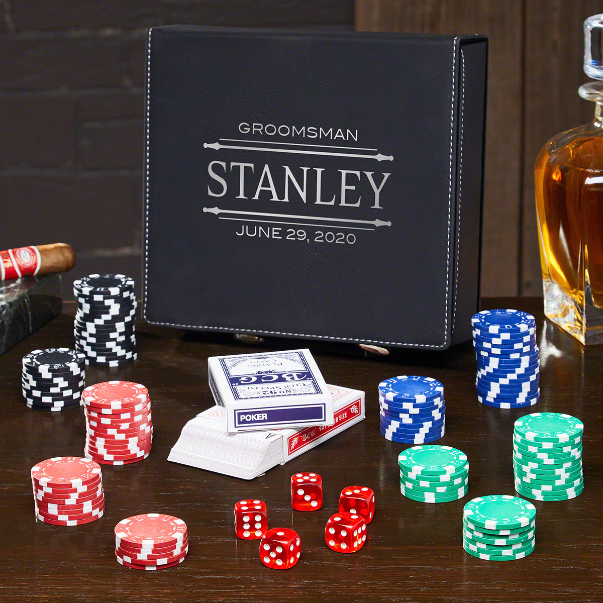 Stanford Personalized Poker Set - Gift for Groomsmen