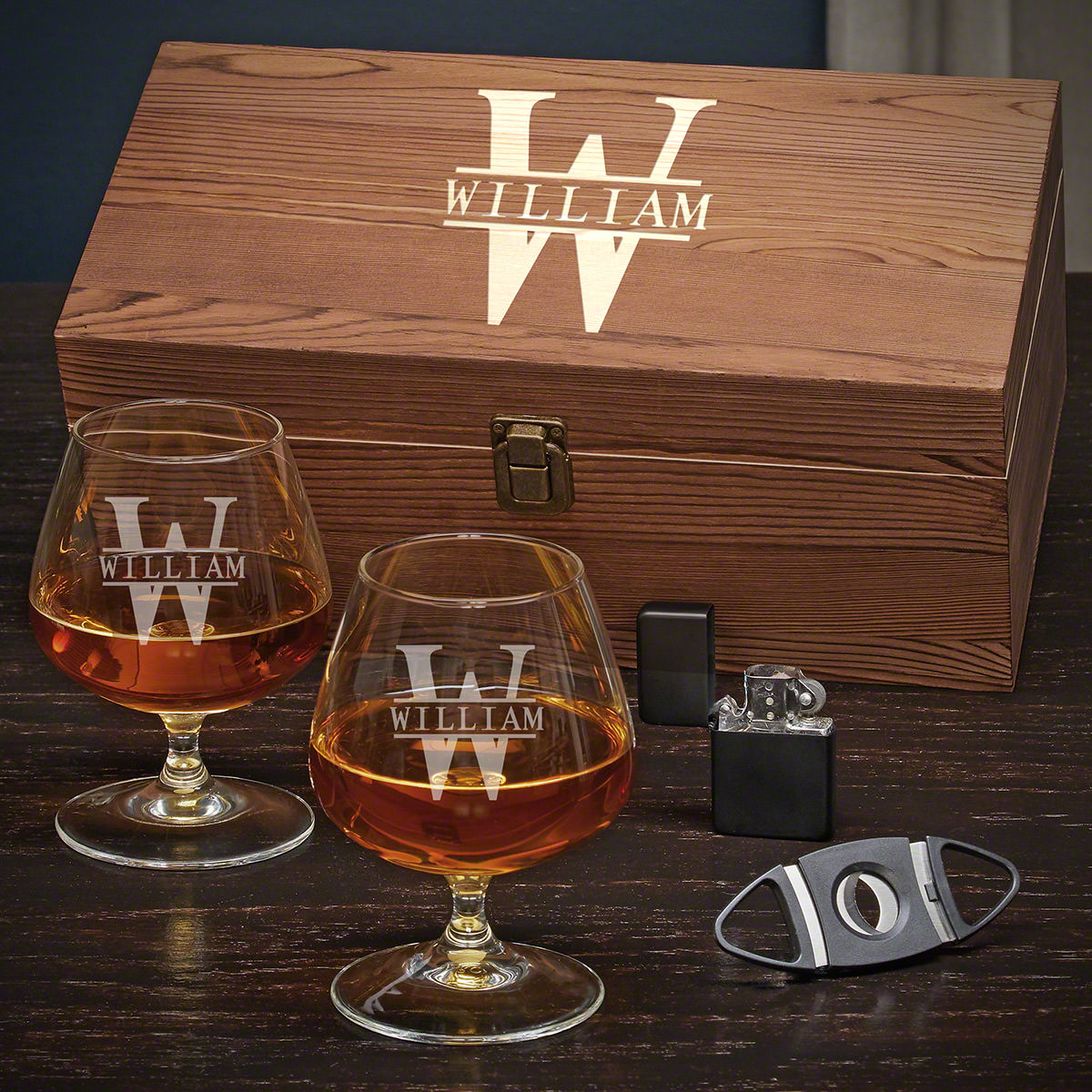 Oakmont Personalized Boxed Cognac Glasses Set