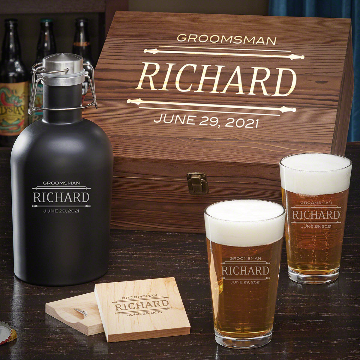 Personalized Beer Growler for Groomsmen Gift For Groomsmen Best Man Gift Idea Groomsman Beer Growler Beer Love Gift Custom Beer Gift