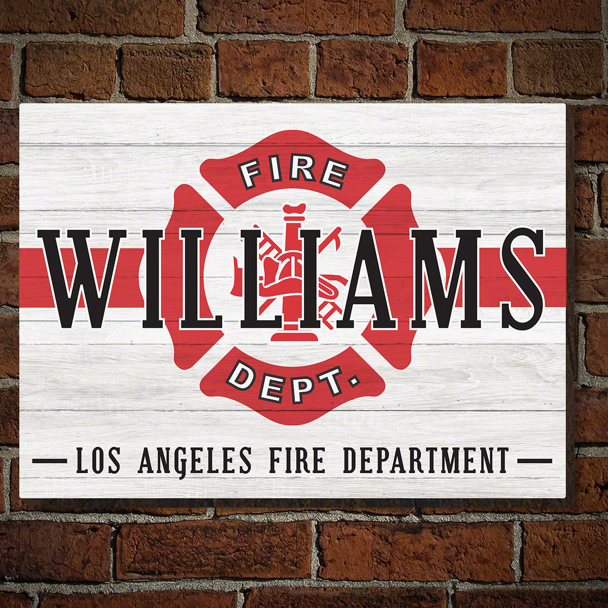 Classic Fireman Personalized Wooden Sign - Firefighter Gift Idea