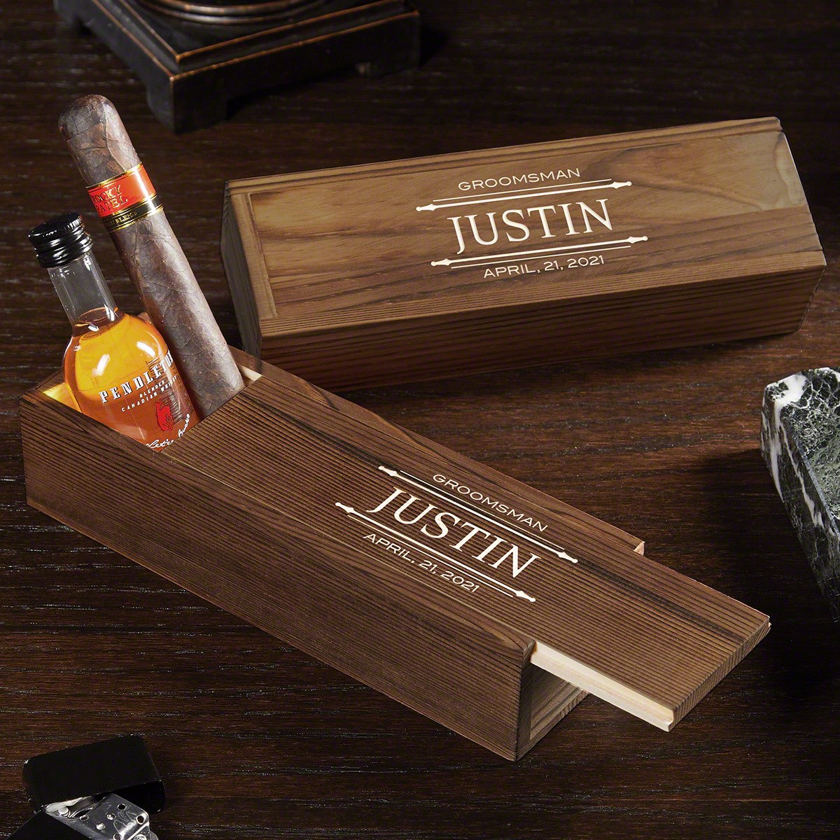 Stanford Customizable Cigar Box - Gift for Groomsmen