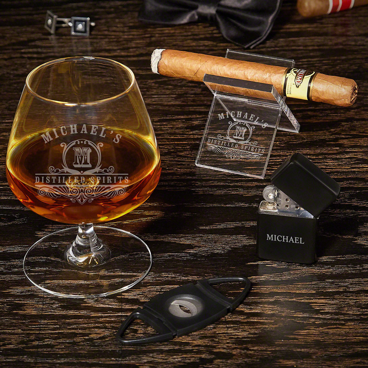 Carraway Custom Cognac and Cigar Gift Set