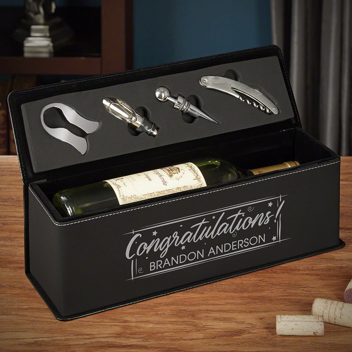 Time to Celebrate Custom Wine Gift Box Congratulations Gift