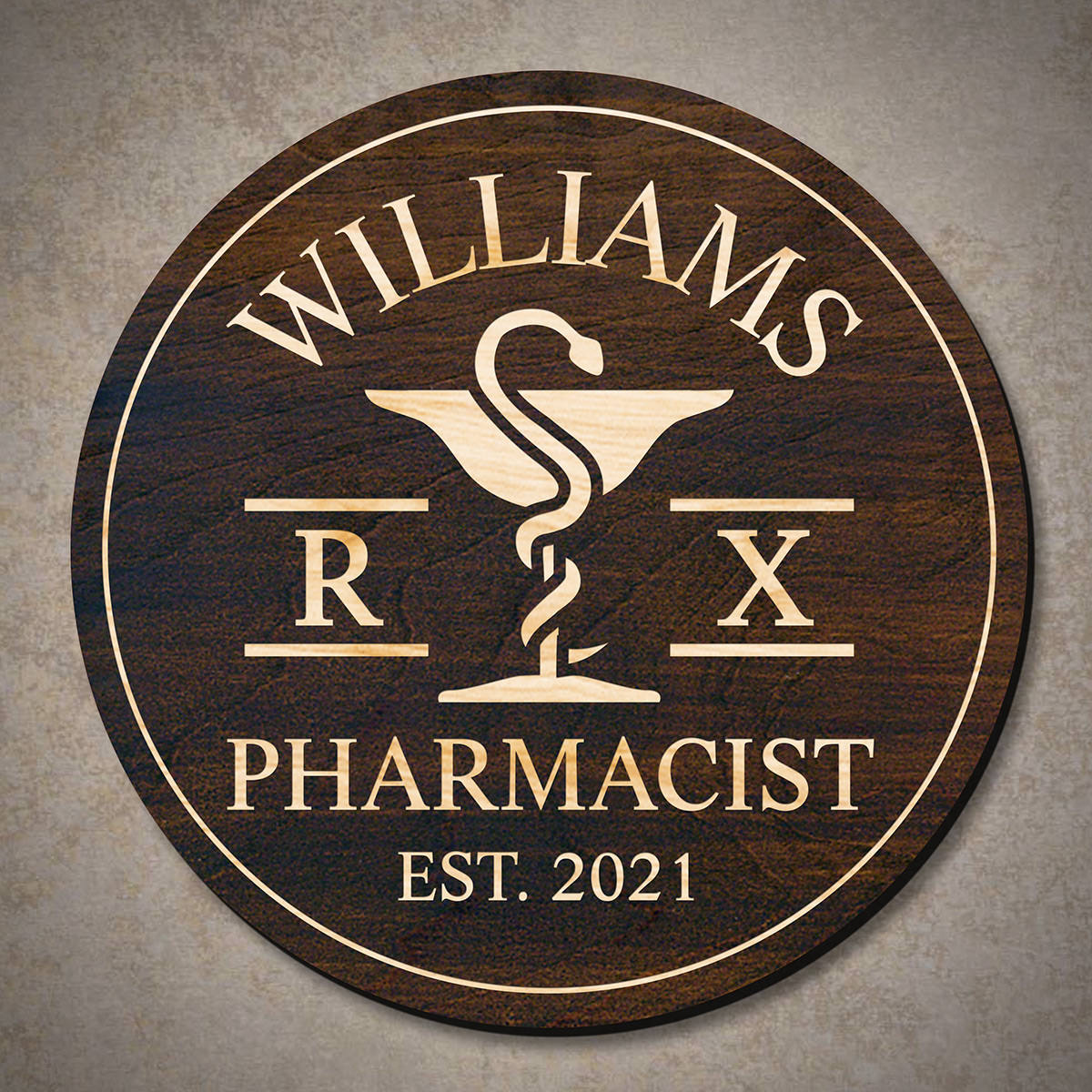 Mortar and Pestle Personalized Wood Sign Pharmacist Gift (Signature Series)