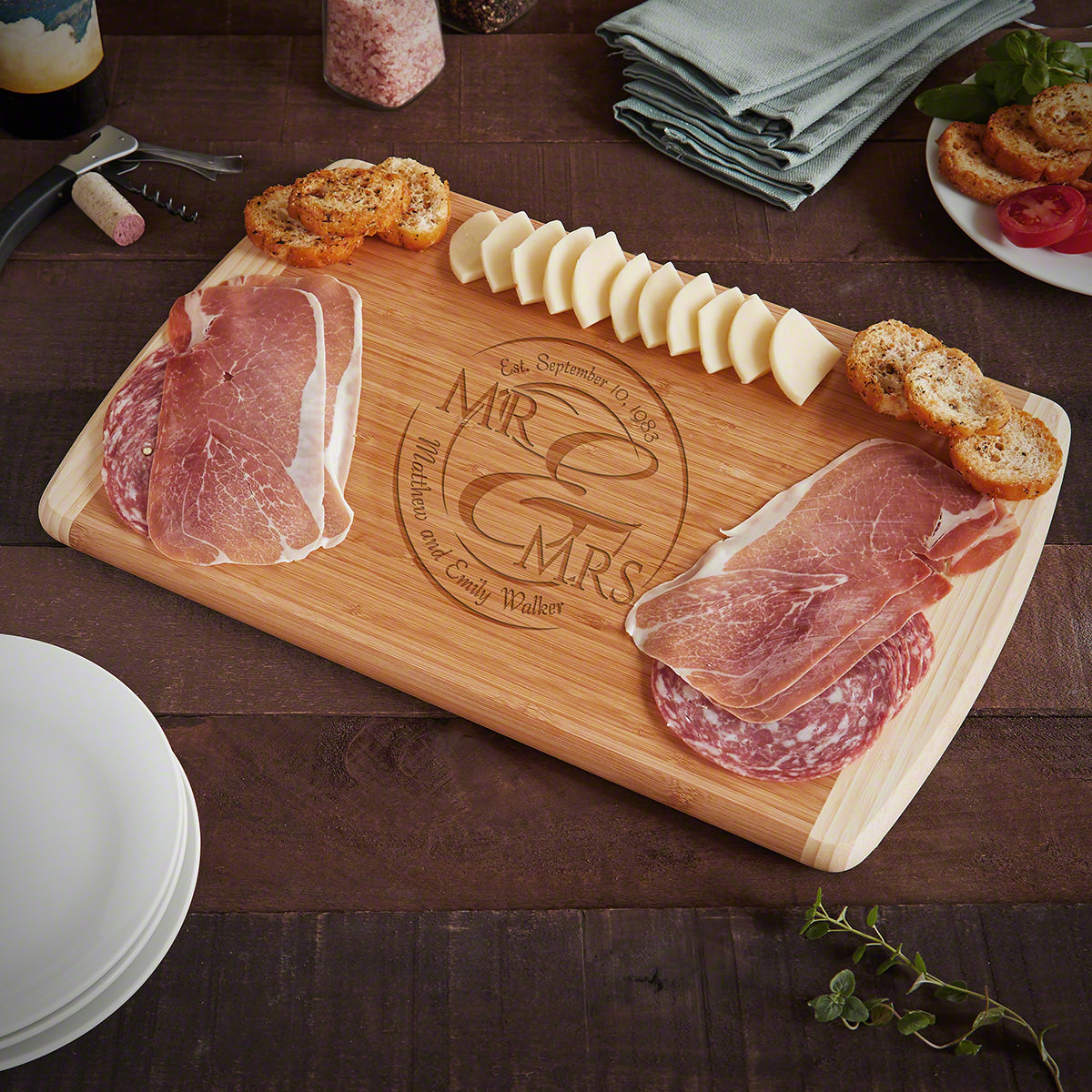 Bamboo Charcuterie and Cheese Board