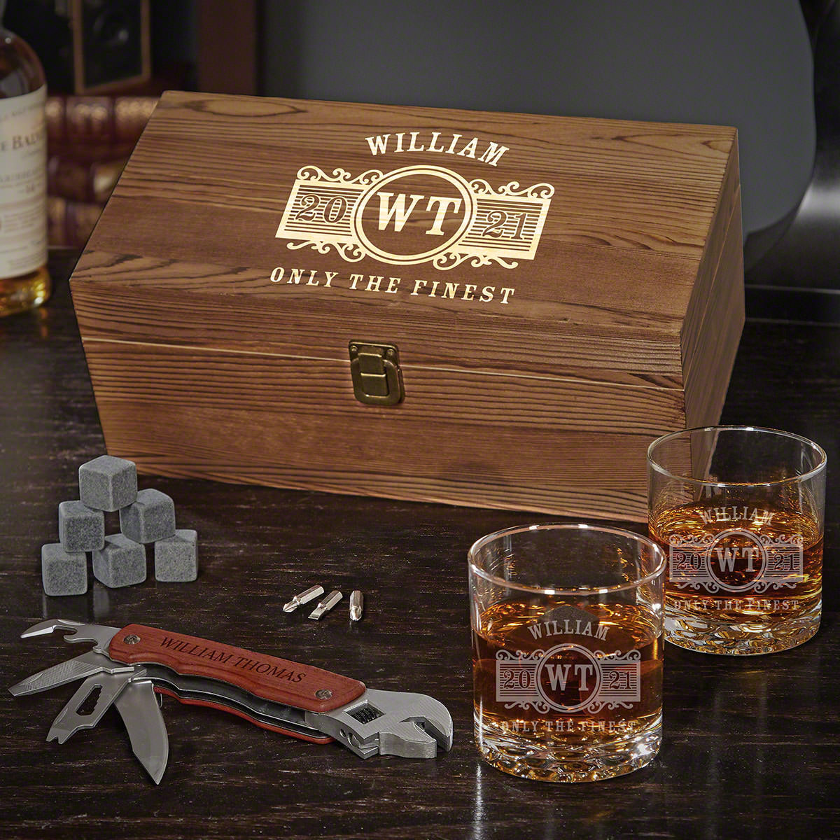 Marquee Custom Whiskey Gifts for Men with Multi Tool