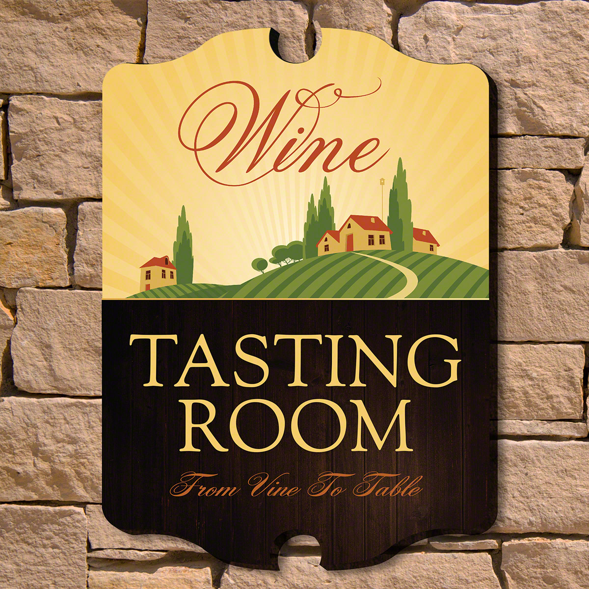 Tasting Room Wooden Wine Sign