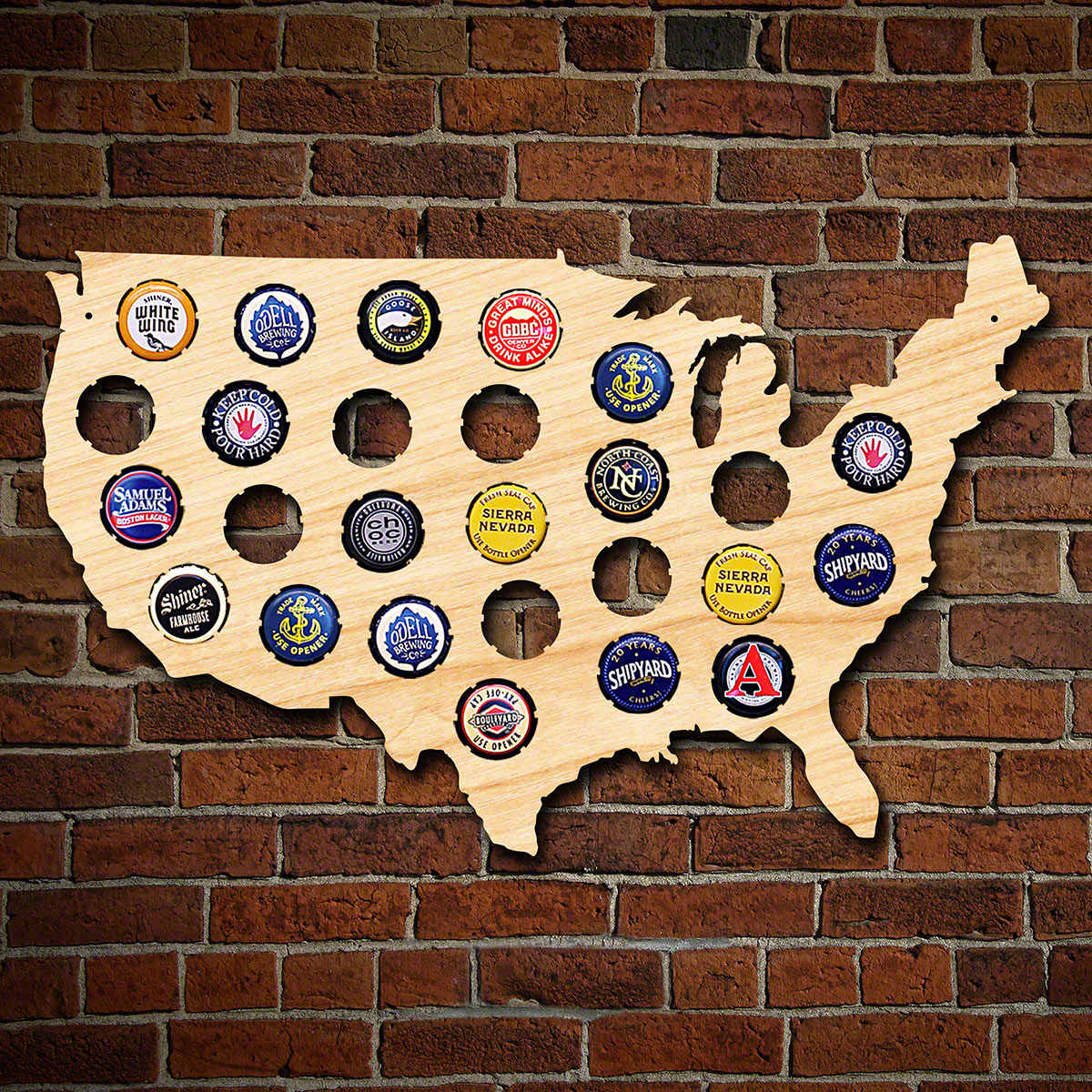 Small USA Beer Cap Map