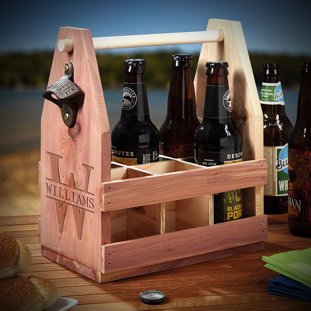 Personalized Wooden Beer Caddy