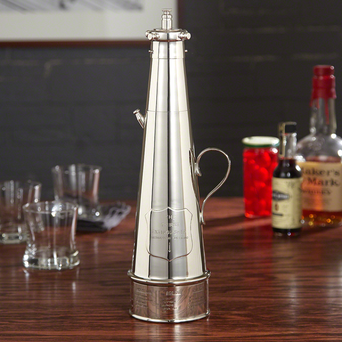 The Thirst Extinguisher Silver-Plated Cocktail Shaker
