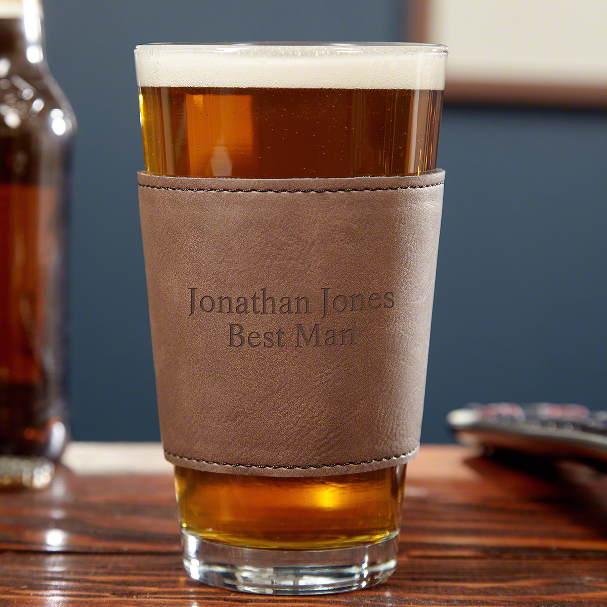 Personalized Chestnut ThermaSleeve Pint Glass