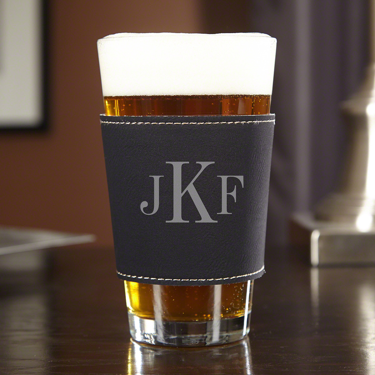 Classic Monogram Personalized ThermaSleeve Pint Glass