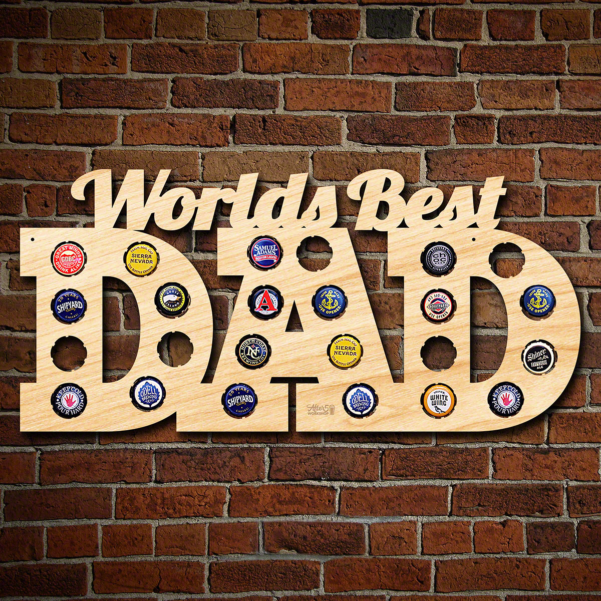 Worlds Best Dad Gift - Beer Cap Map