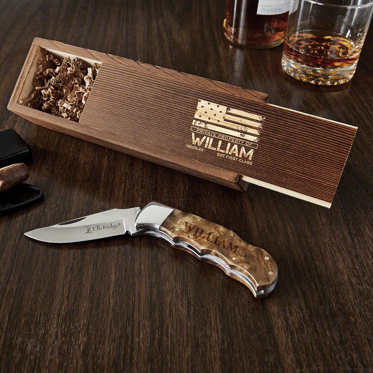 American Heroes Engraved Pocket Knife Gift Set