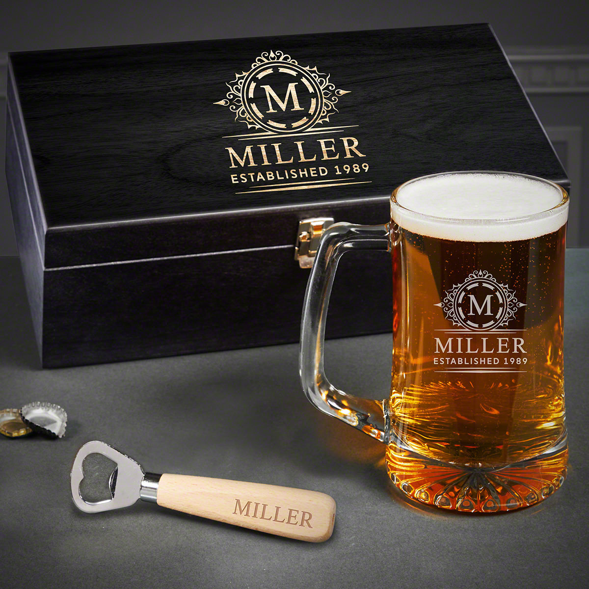 Beer Gift Set Engraved with Hamilton