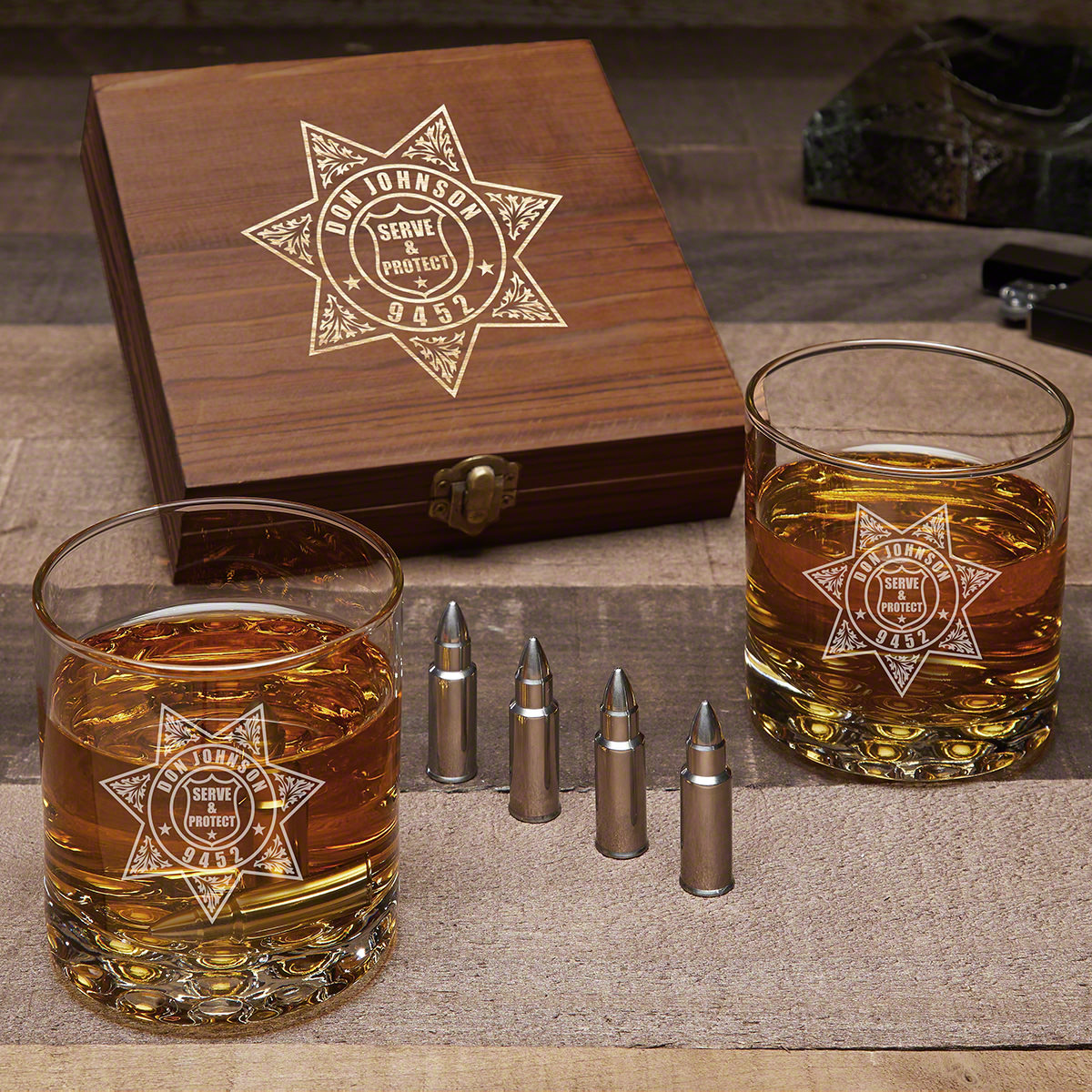 Custom Whiskey Gifts for Police Officers Serve & Protect