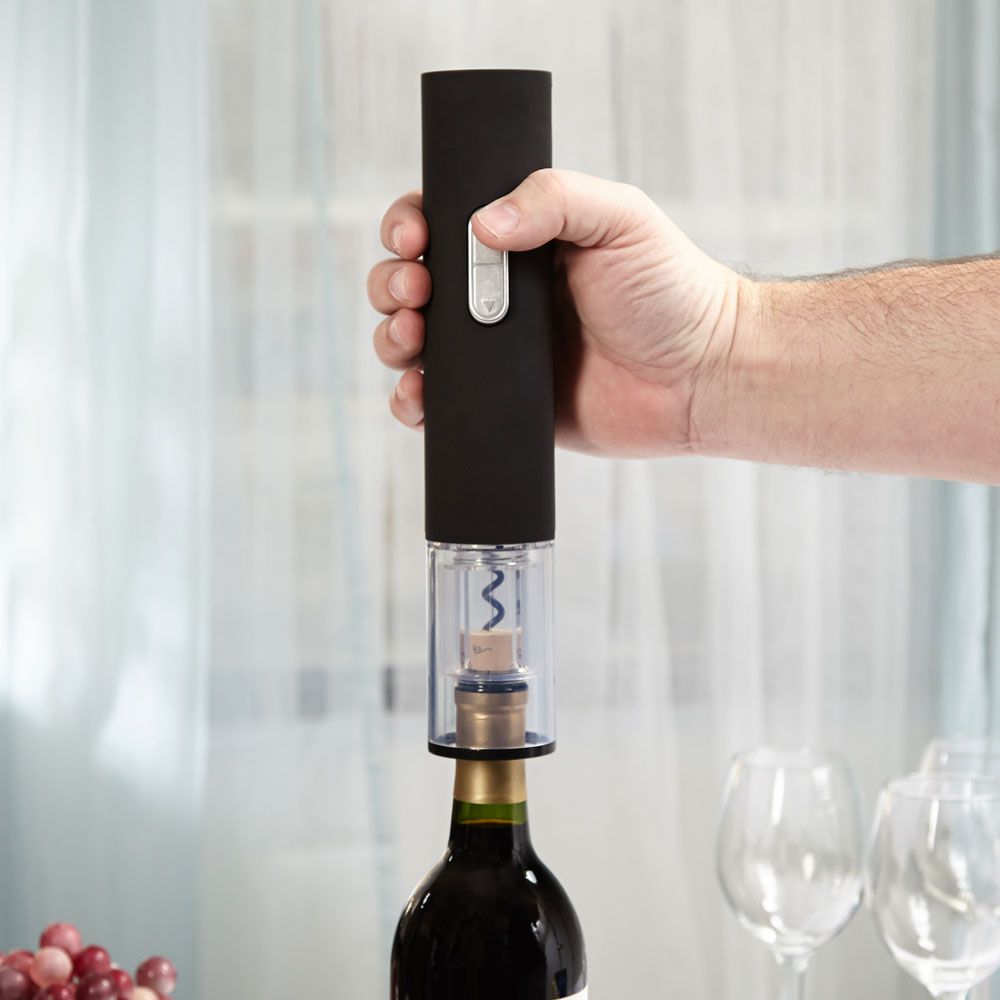 An one touch simple press electric corkscrew with foil cutter and full instructions is the best gift for your uncle