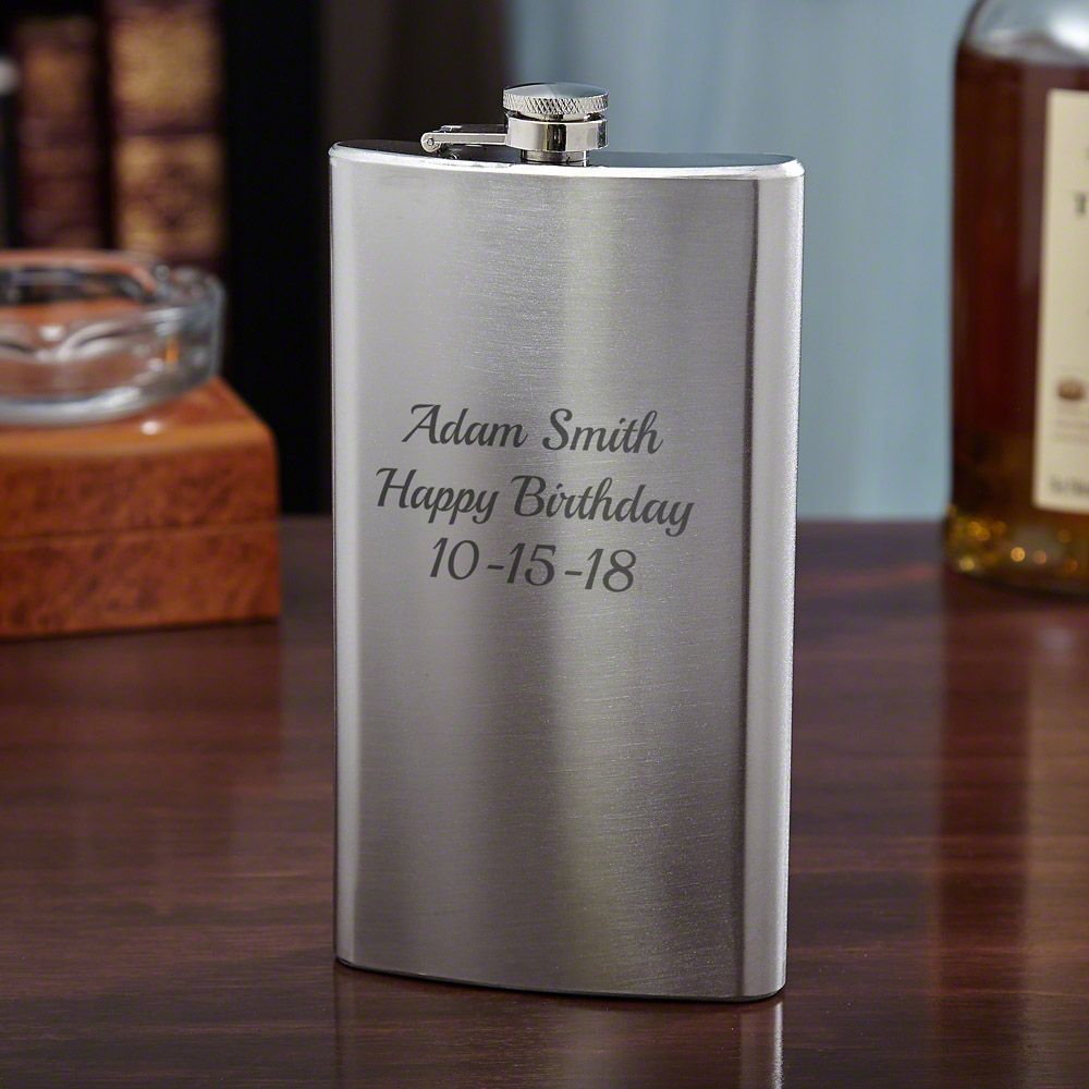 Engraved Stainless Steel Flask, 12oz