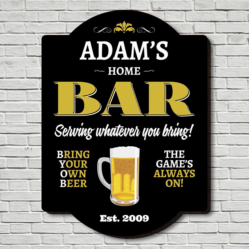 Home Bar Personalized Man Cave Sign