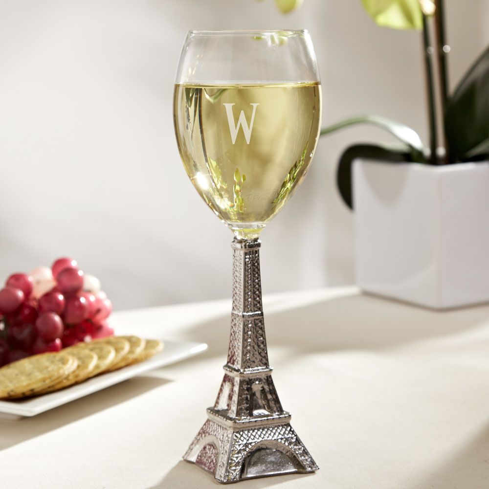 Tall Paris Eiffel Tower Water Glasses.