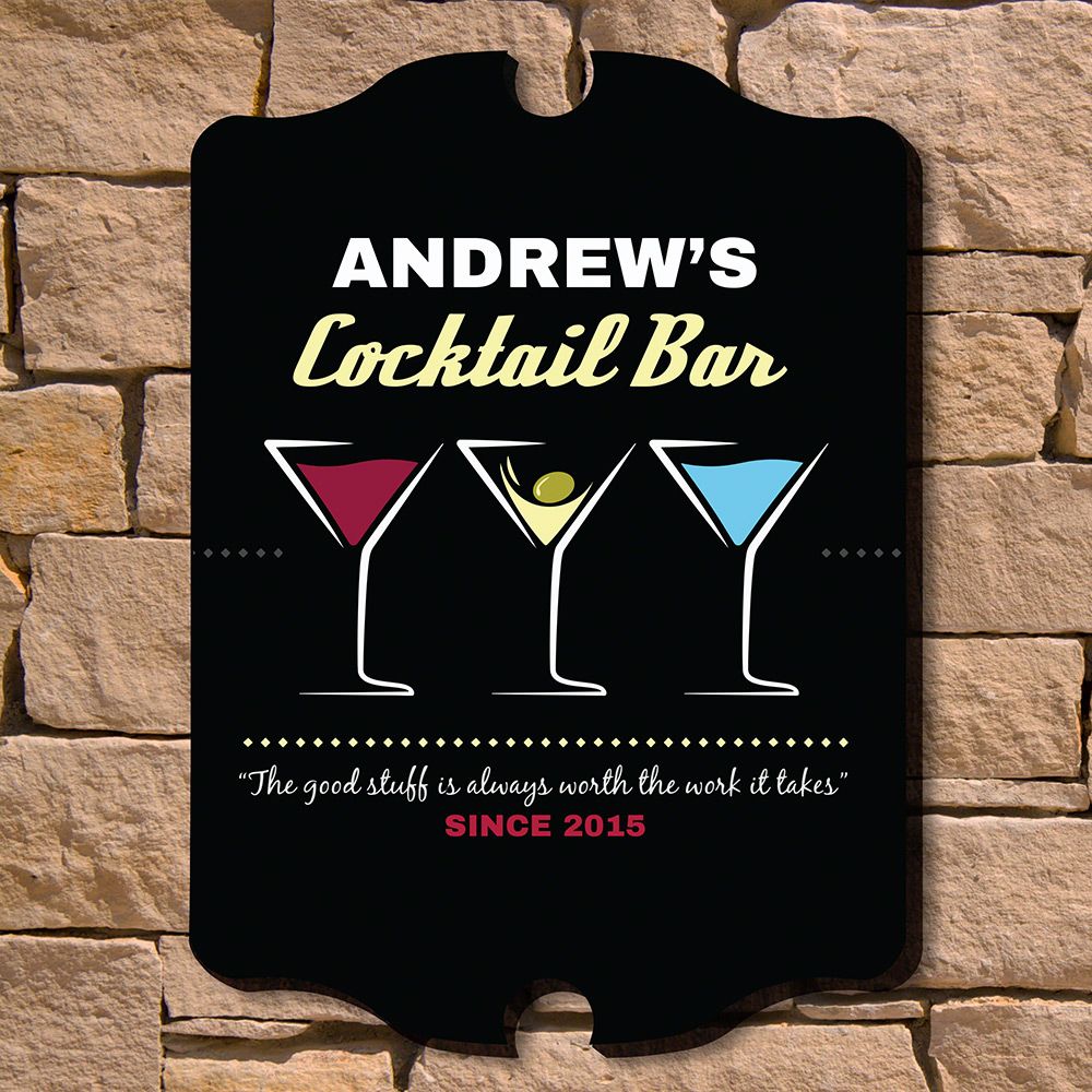 The Good Stuff Cocktail Personalized Bar Sign