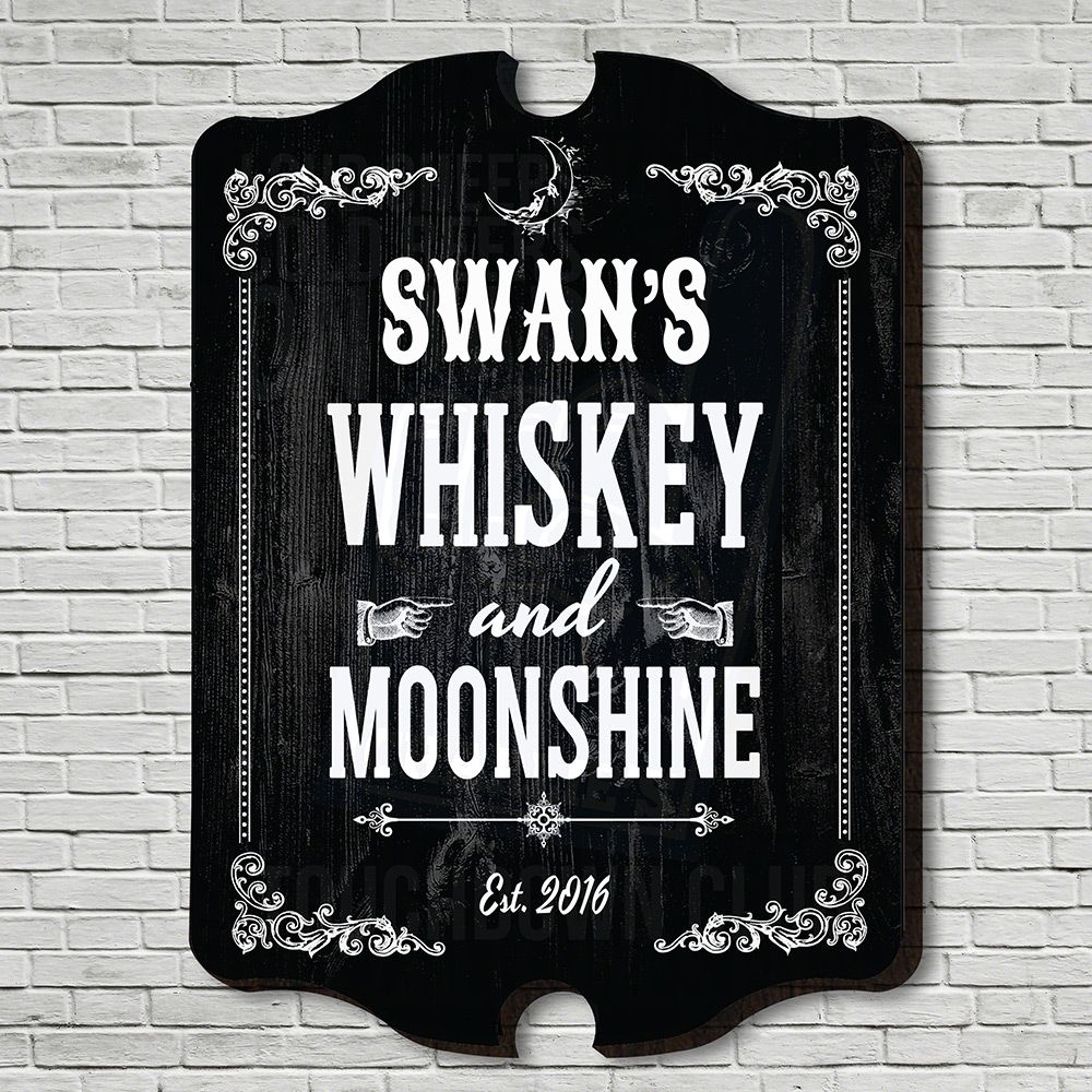 Whiskey & Moonshine Personalized Bar Sign