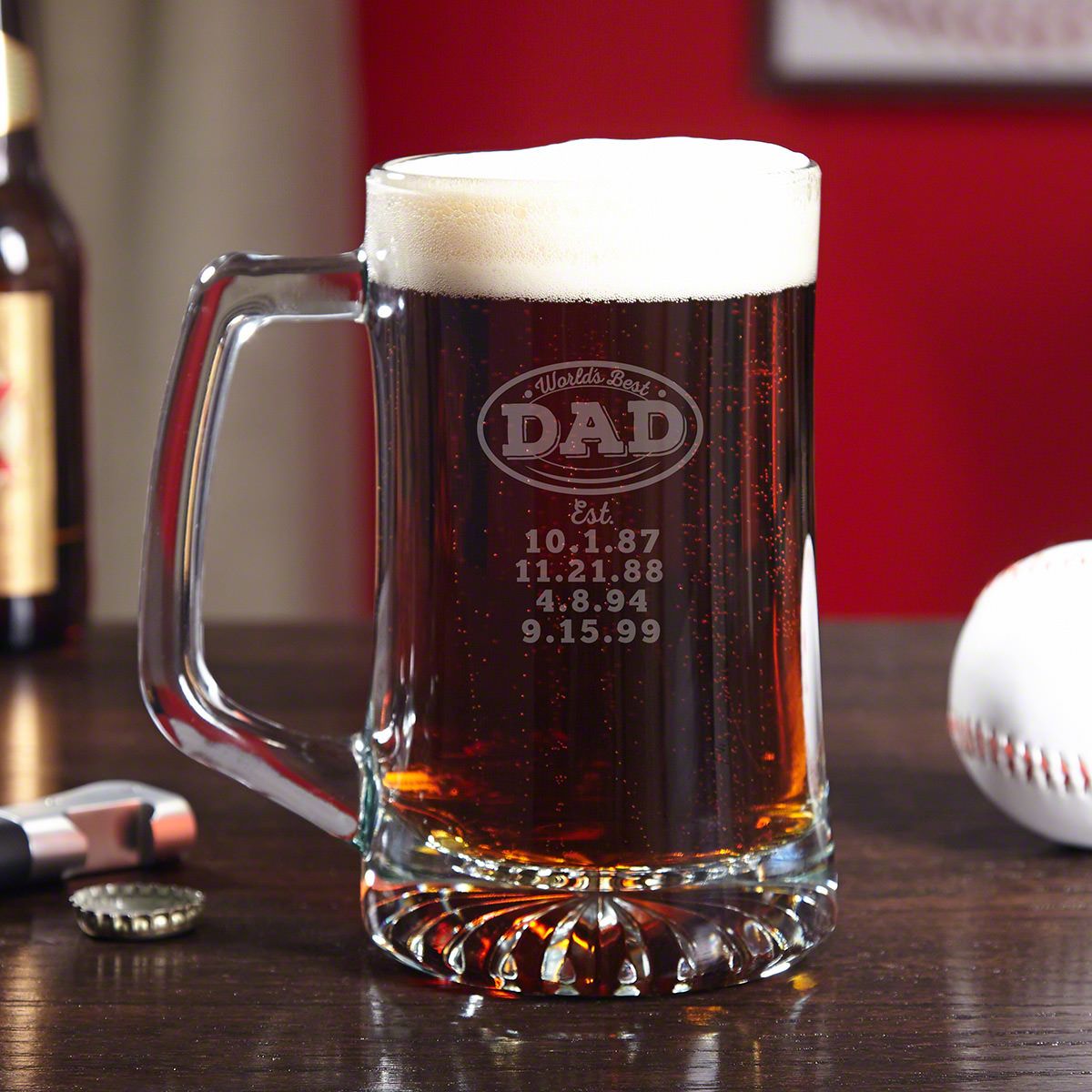 Worlds Best Dad Engraved Beer Mug