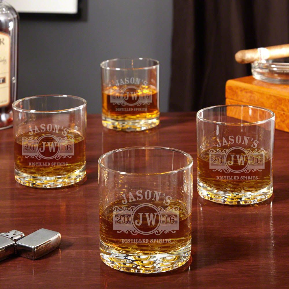 Marquee Custom Buckman Whiskey Glasses, Set of 4