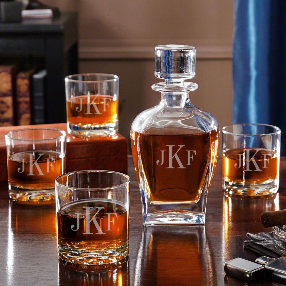 Draper Liquor Decanter Set with Whiskey Glasses