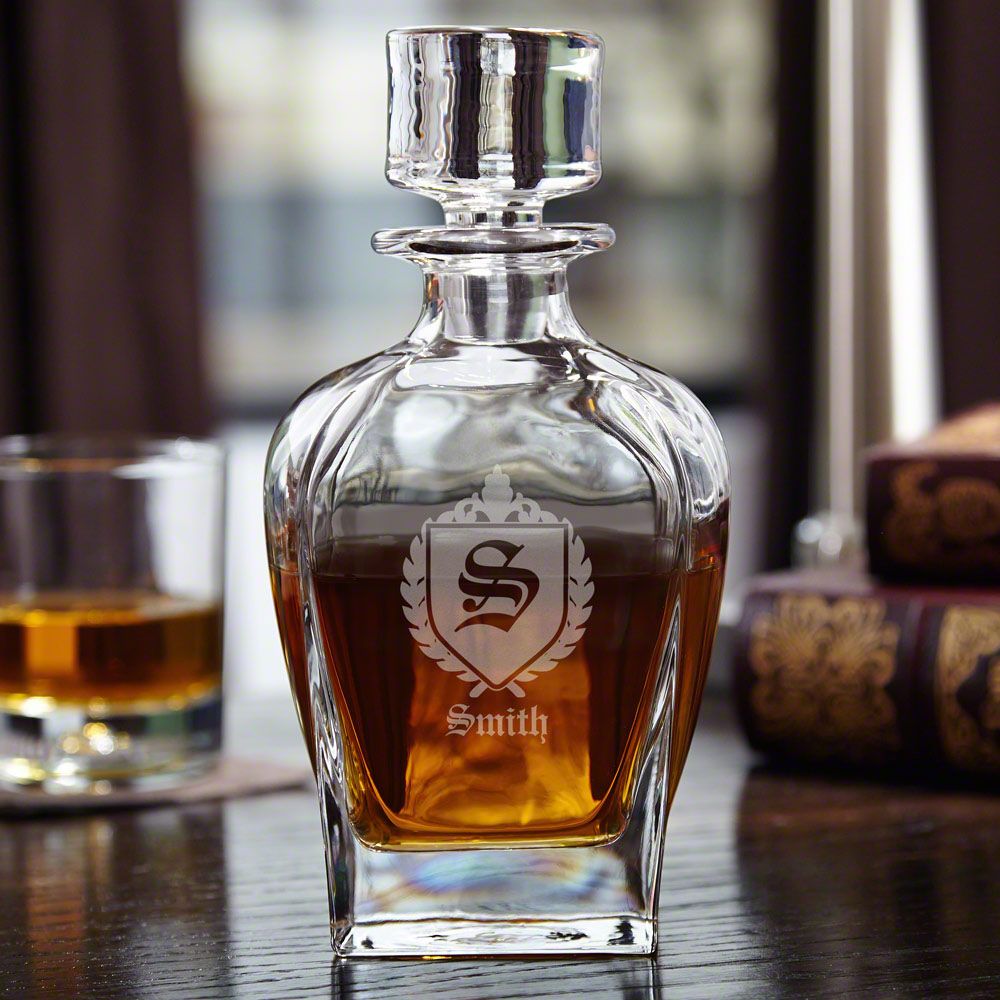 Draper Personalized Whiskey Decanter with Oxford Monogram