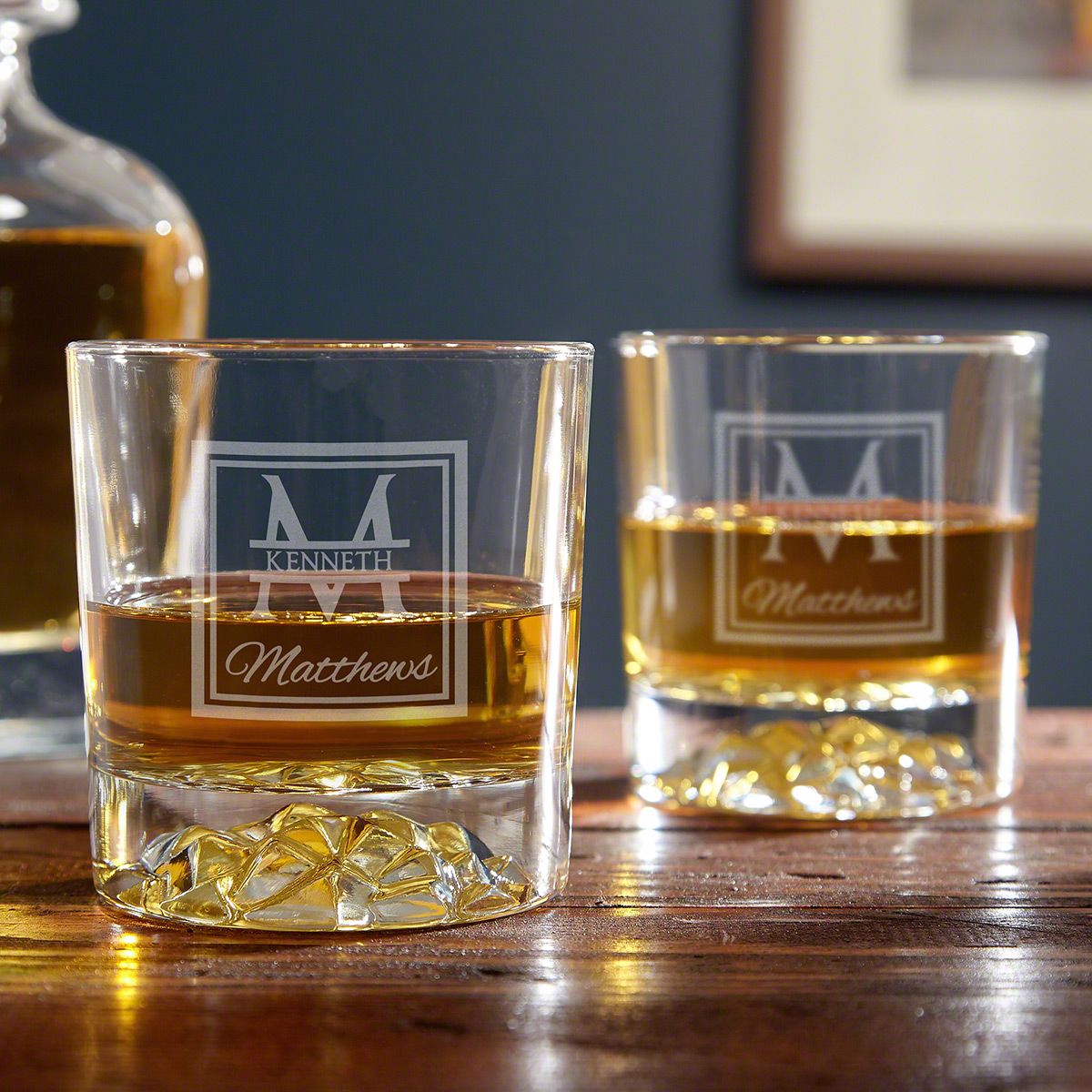 Oakhill Personalized Fairbanks Whiskey Glasses, Set of 2