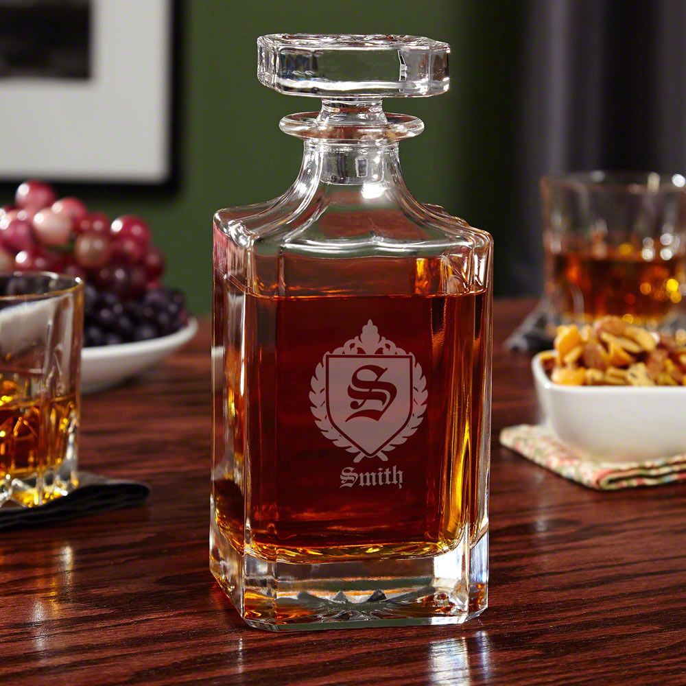 Oxford Monogrammed Whiskey Decanter