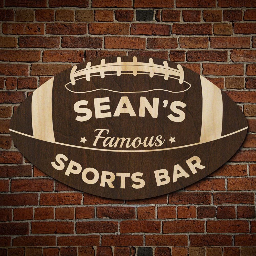 Football Fan Personalized Sports Bar Sign (Signature Series)