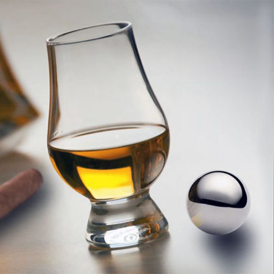 Glencairn Whiskey Glass and Stainless Steel Chilling Ball Set