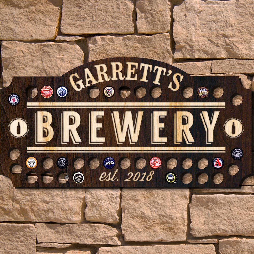 Home Brewery Beer Cap Custom Wall Sign (Signature Series)