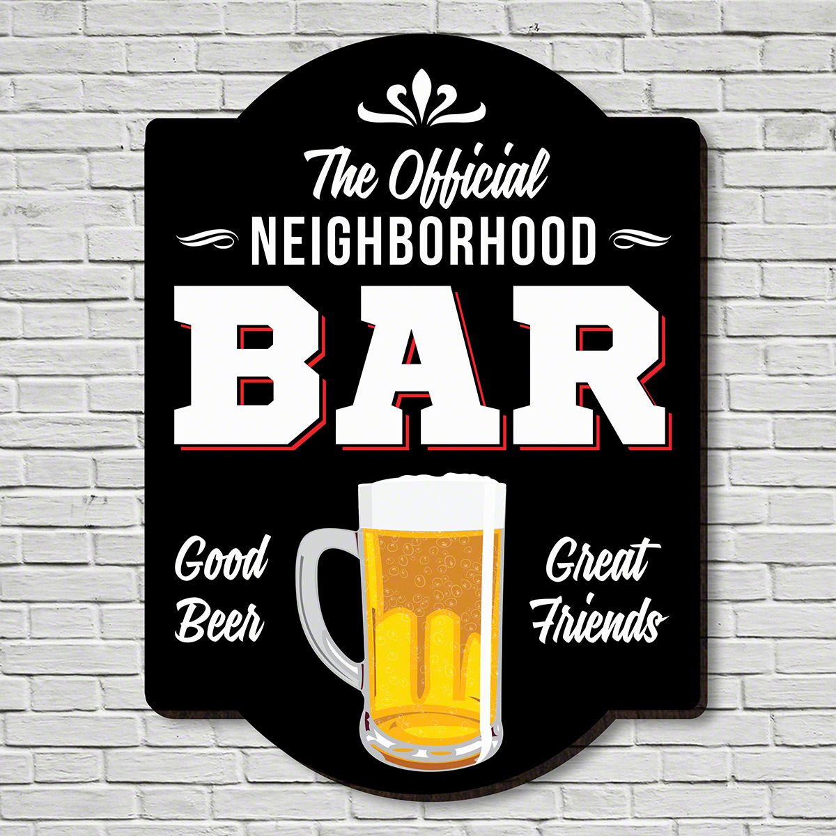 Official Neighborhood Bar Wooden Home Sign