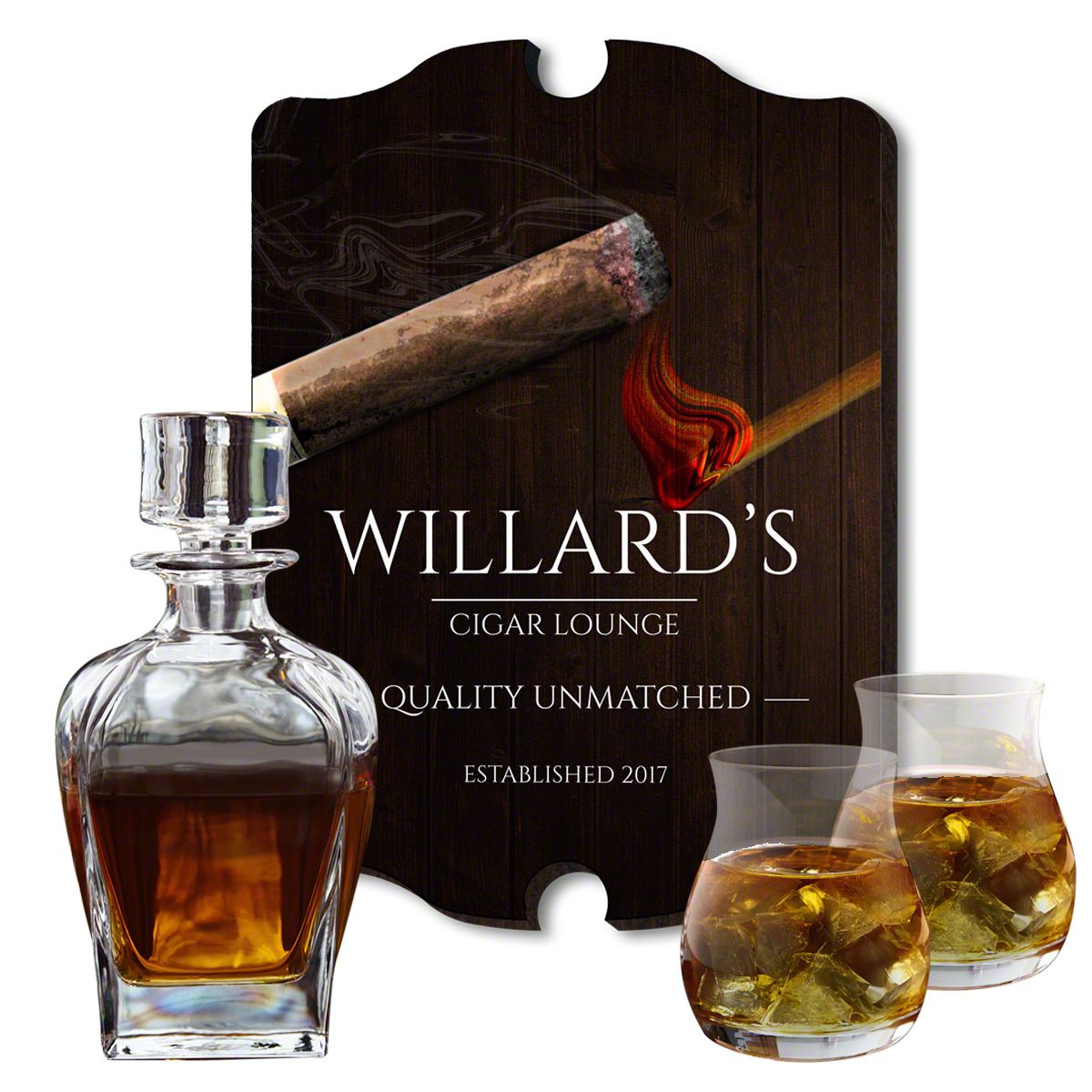Unmatched Personalized Sign and Decanter Set